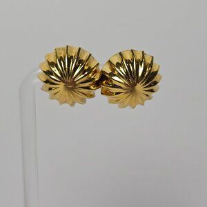Vintage Signed Napier Gold Starburst Earrings
